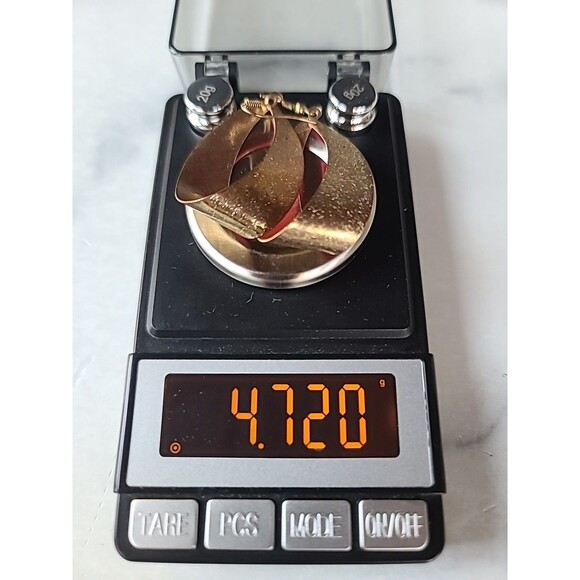 Dangling Pink Enamel Gold Tone Metal Pierced Earrings Vintage Costume Jewelry - Picture 10 of 10